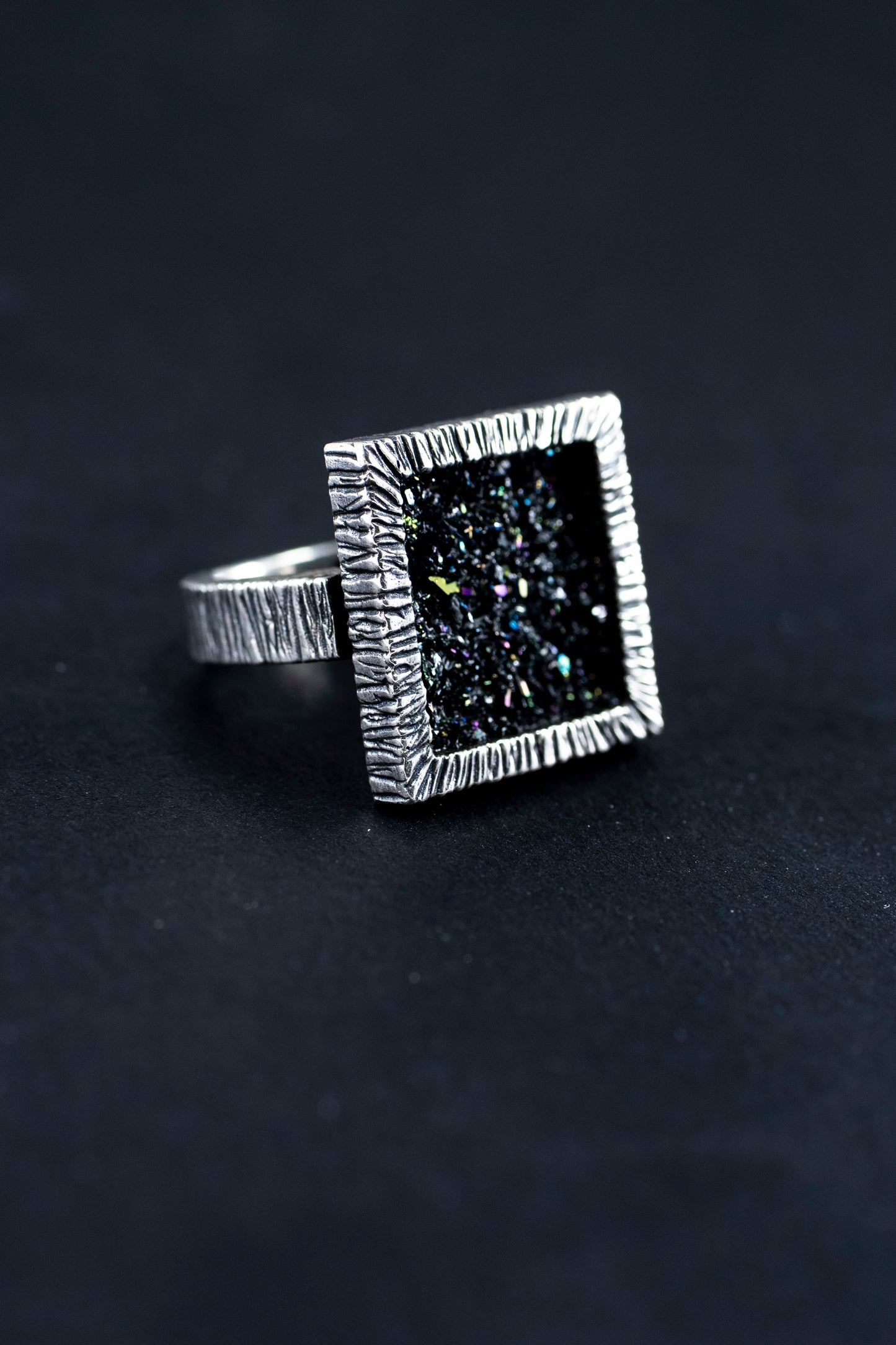 Square Statement Ring 925 Sterling Silver