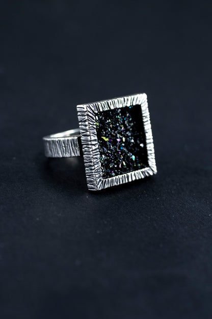 Square Statement Ring 925 Sterling Silver