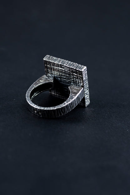 Square Statement Ring 925 Sterling Silver