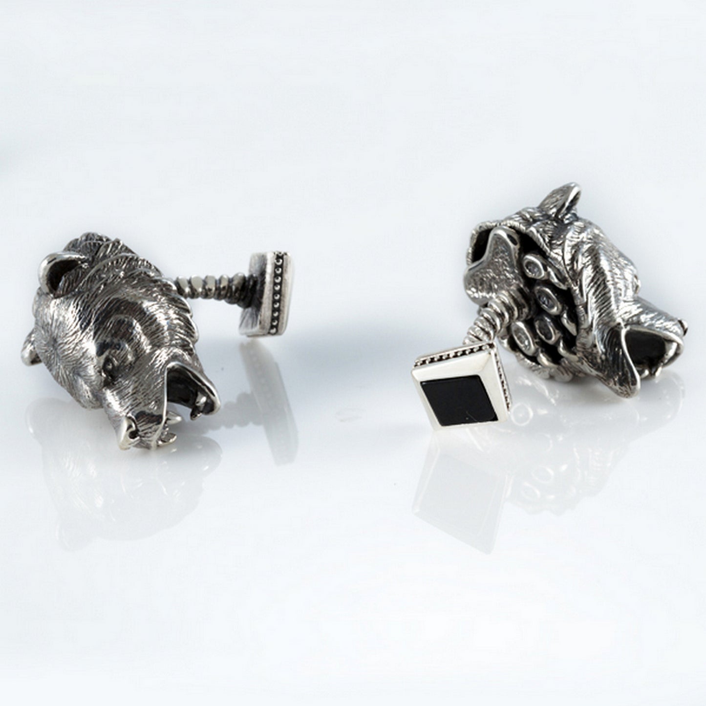 Handmade Sterling Silver Bear Cufflinks