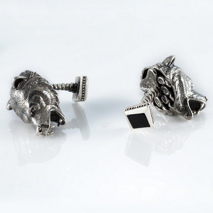 Handmade Sterling Silver Bear Cufflinks
