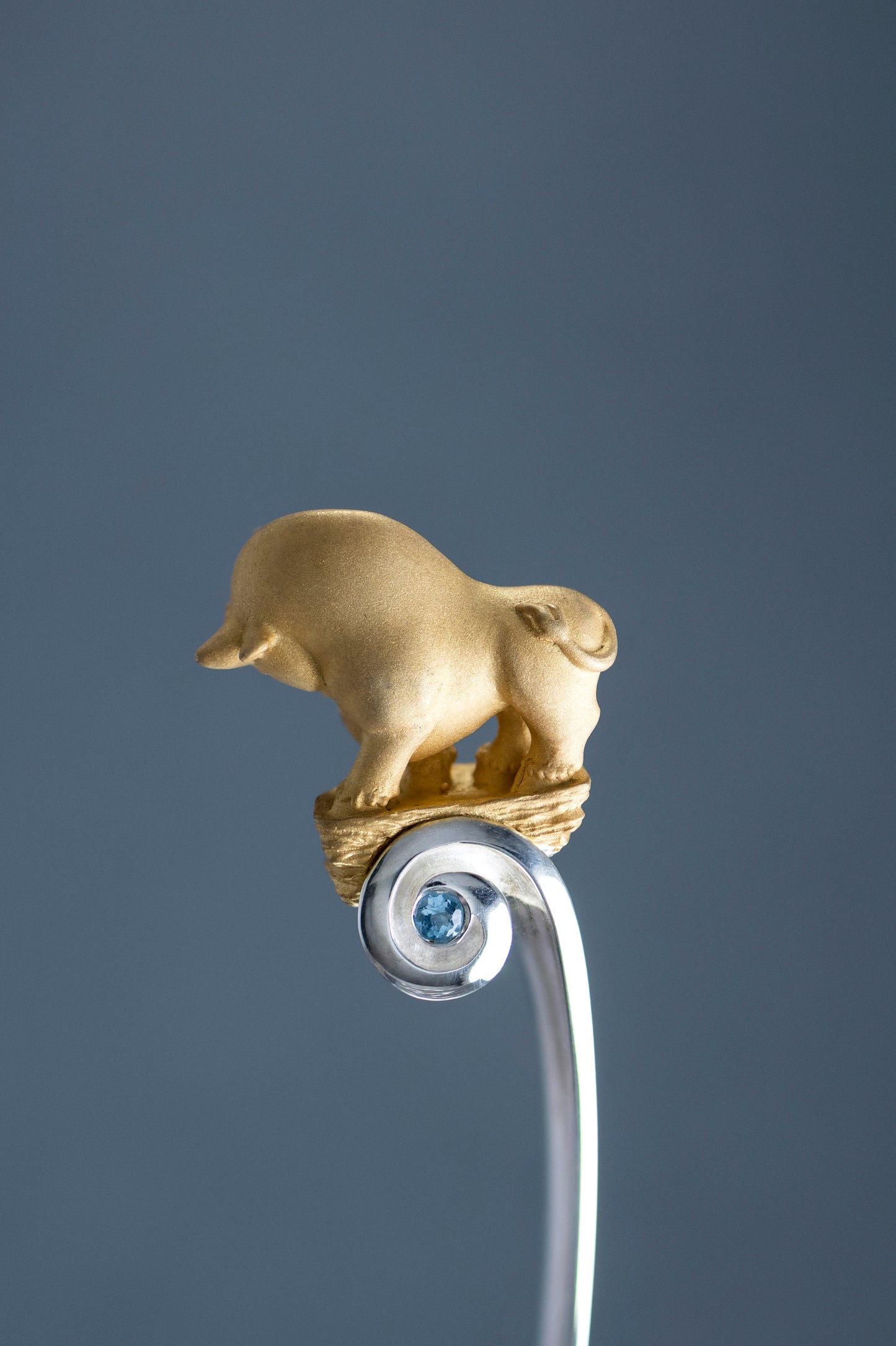 Handmade Sterling Silver Baby Spoon with Bull