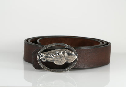 Handmade Sterling Silver Horse Head Belt Buckle