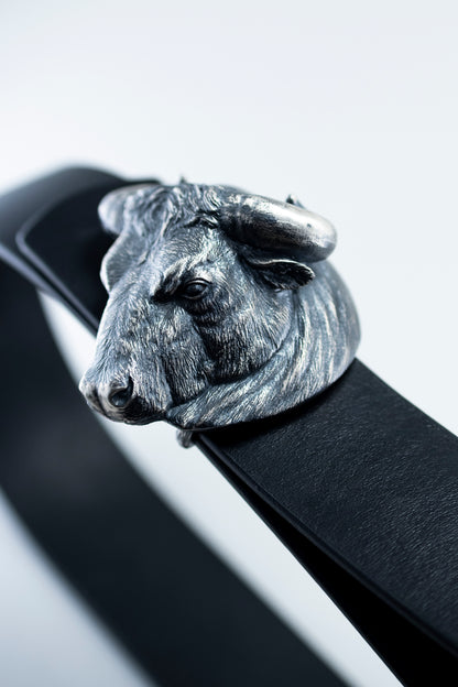 Sterling Silver Bull Head Belt