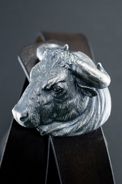 Sterling Silver Bull Head Belt