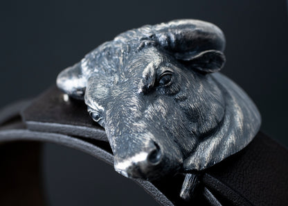 Sterling Silver Bull Head Belt