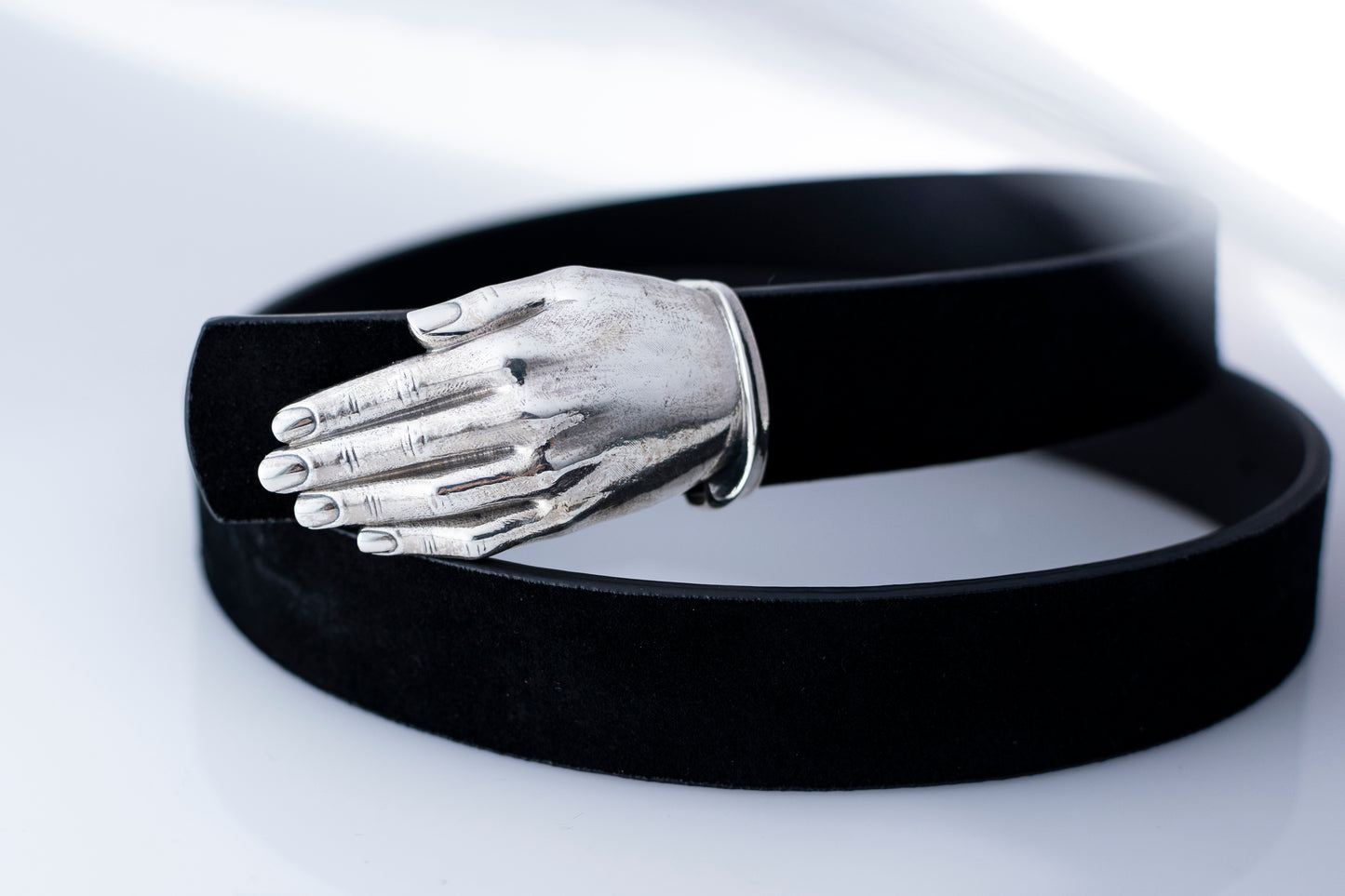 Hand Belt Buckle in Sterling Silver