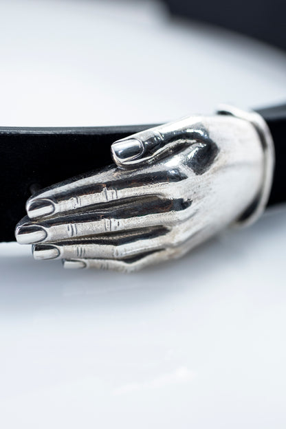 Hand Belt Buckle in Sterling Silver