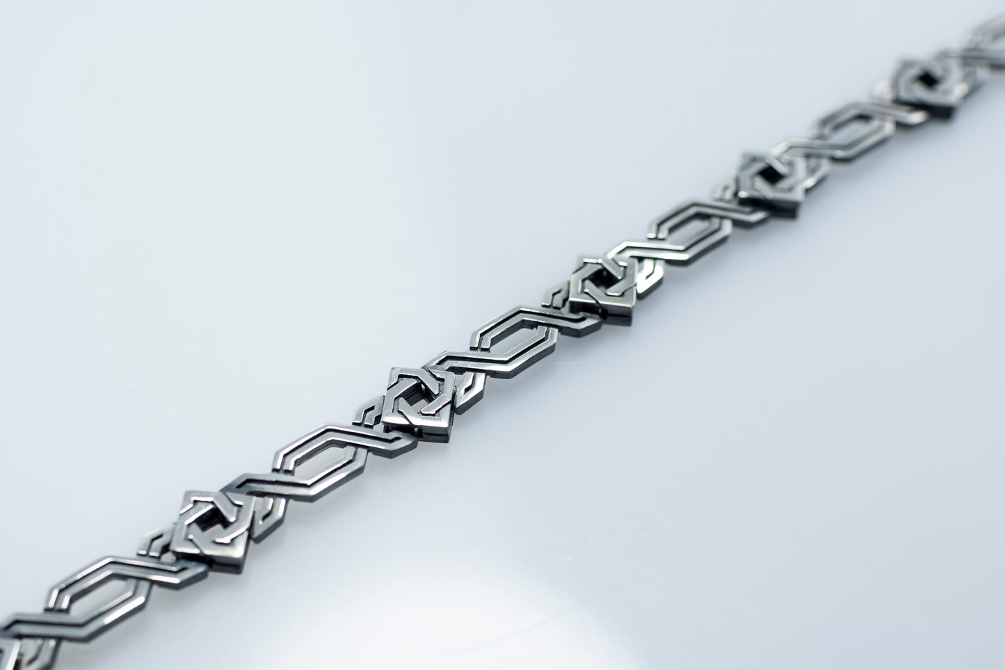 Sterling Silver Geometric Bracelet: Armenian Style Link Bracelet
