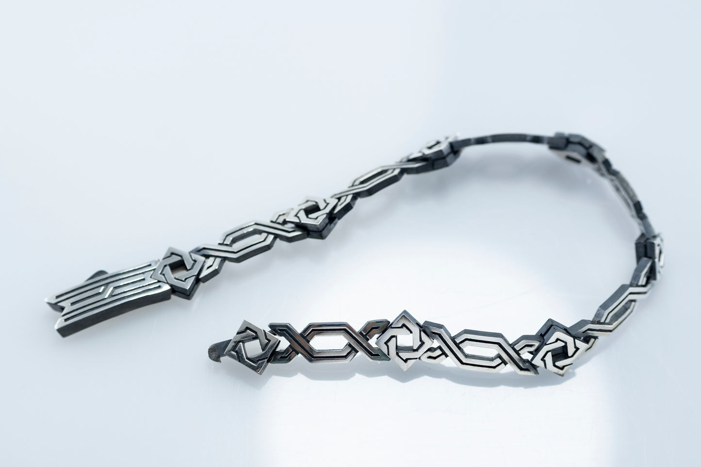 Sterling Silver Geometric Bracelet: Armenian Style Link Bracelet