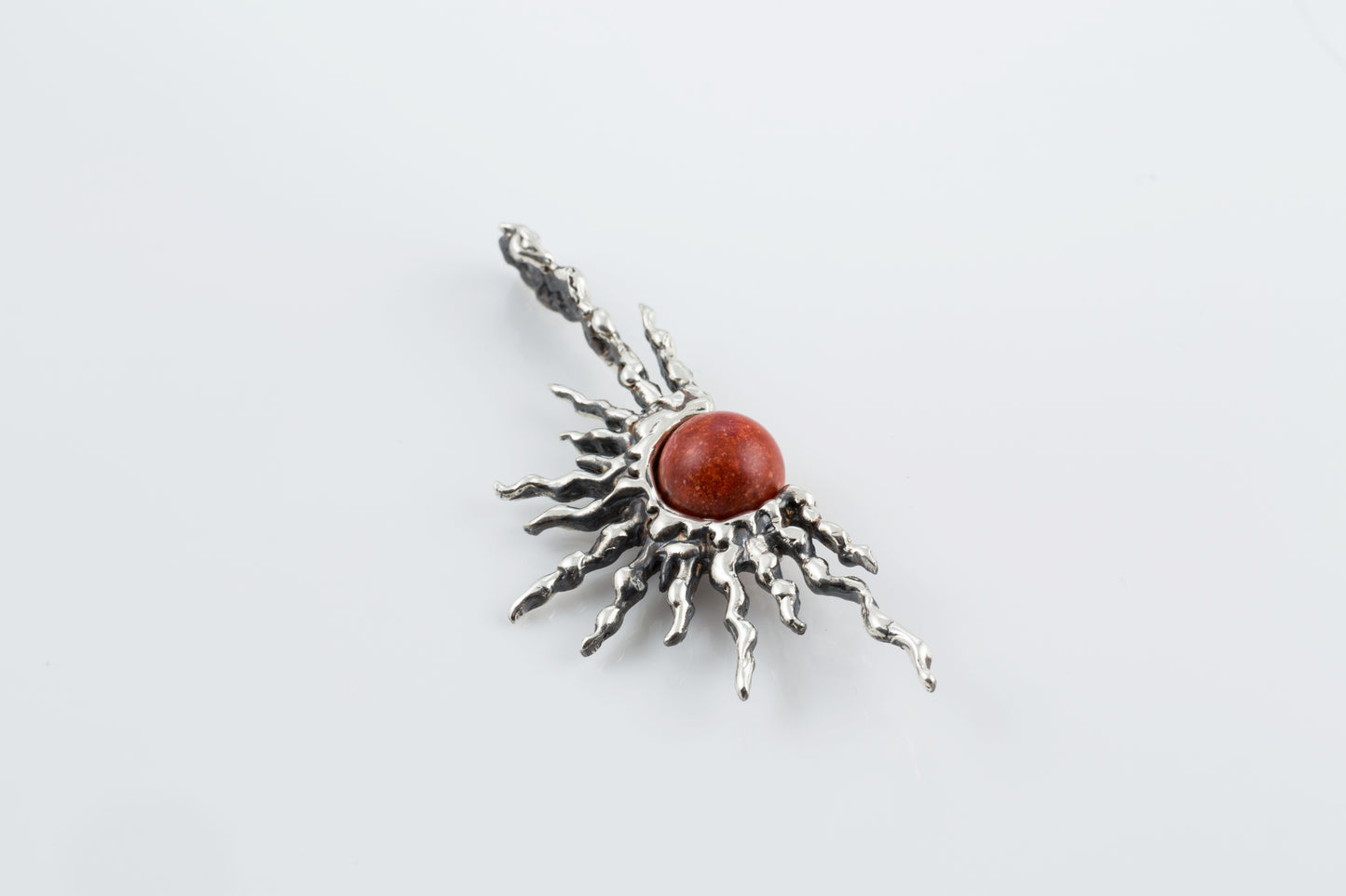 Red Coral Sun Pendant