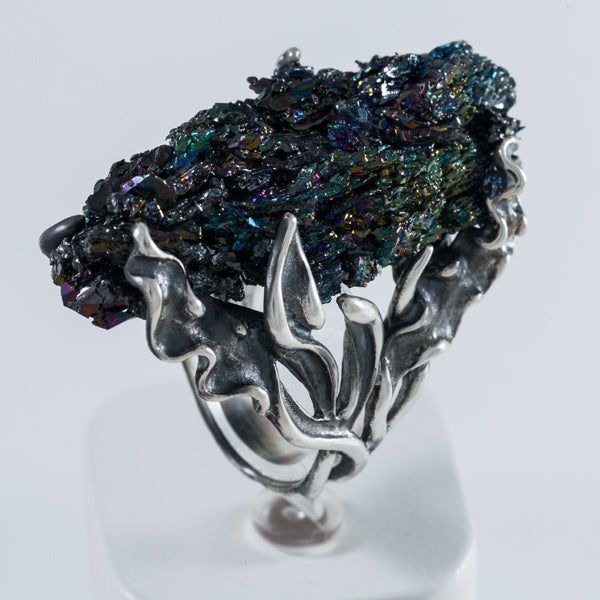 Raw Carborundum Sterling Silver Ring