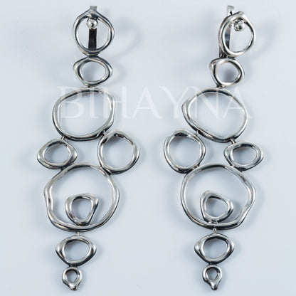 Air Element Earrings, Handmade Geometric Silver Earrings