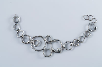Air Element Bracelet, Handmade Geometric Silver Bracelet