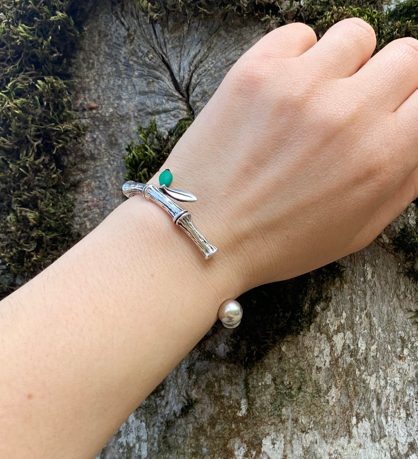 Sterling Silver Bamboo Cuff Bracelet