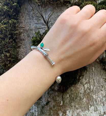 Sterling Silver Bamboo Cuff Bracelet