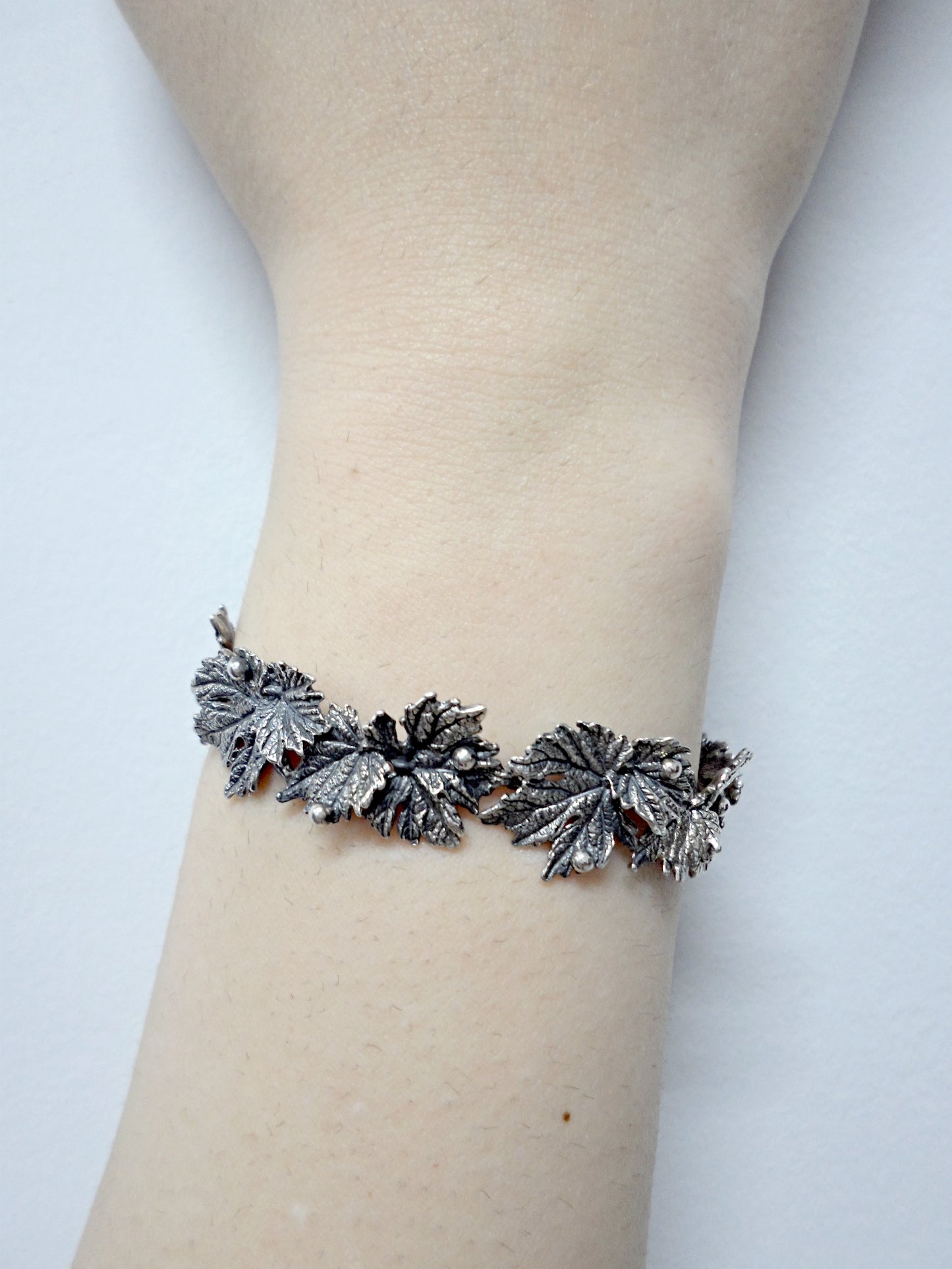 Sterling Silver Leaf Bracelet