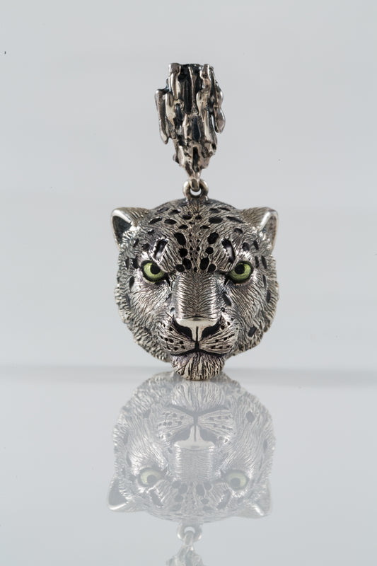 Sterling Silver  Pendant "Snow Leopard "