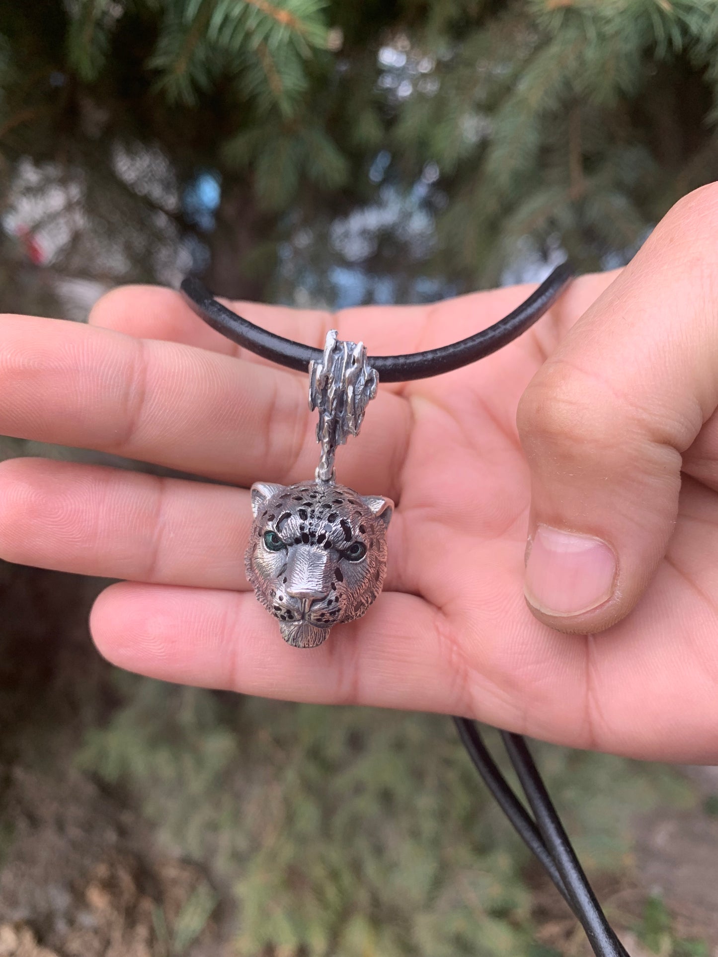 Sterling Silver  Pendant "Snow Leopard "