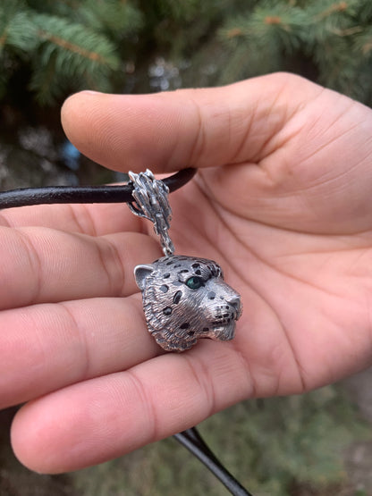 Sterling Silver  Pendant "Snow Leopard "