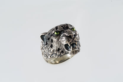 Sterling Silver  Ring "Snow Leopard "