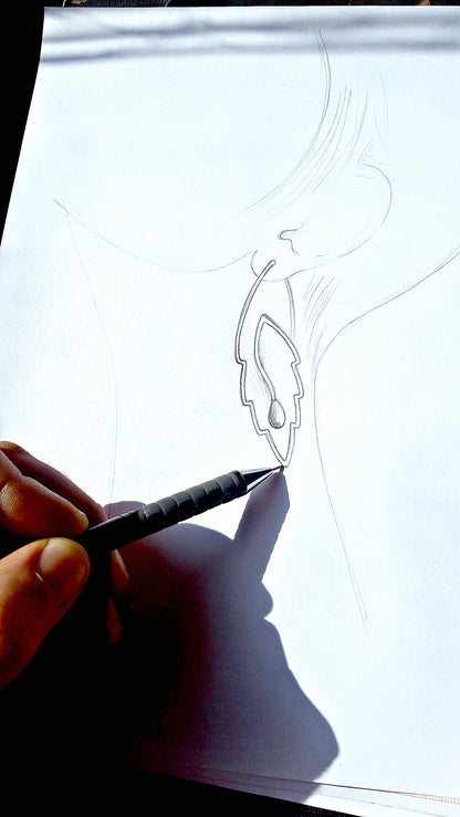 Sterling Silver Leaf Earrings – Minimalist Wire Jewelry