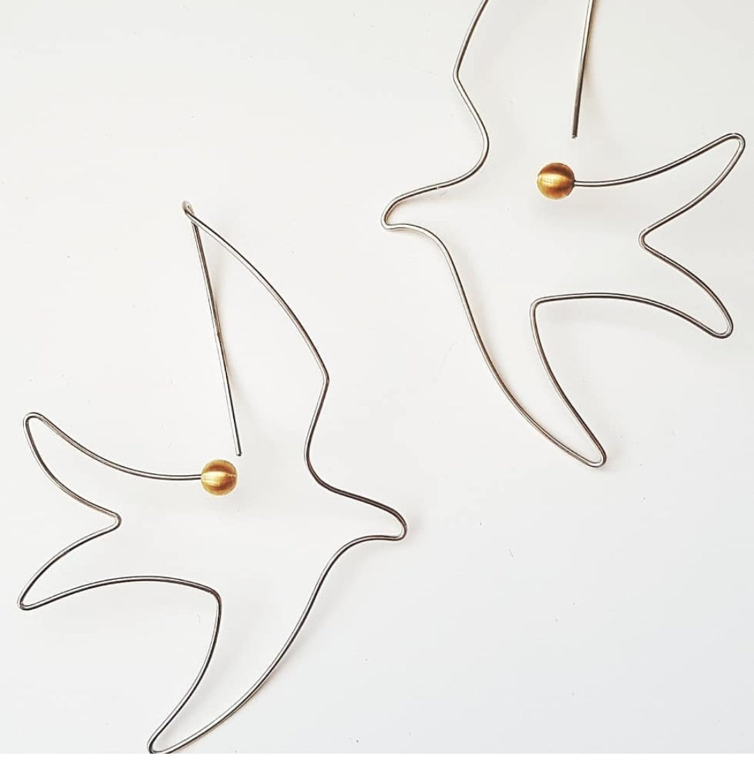 Sterling Silver Bird Earrings