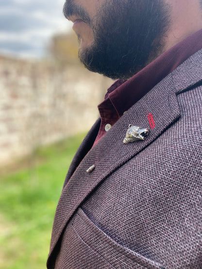 Sterling Silver Bear Head Lapel Pin