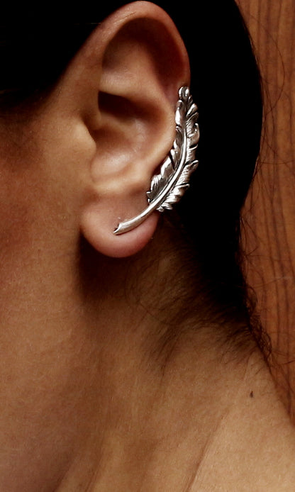 Sterling Silver Feather Ear Cuff