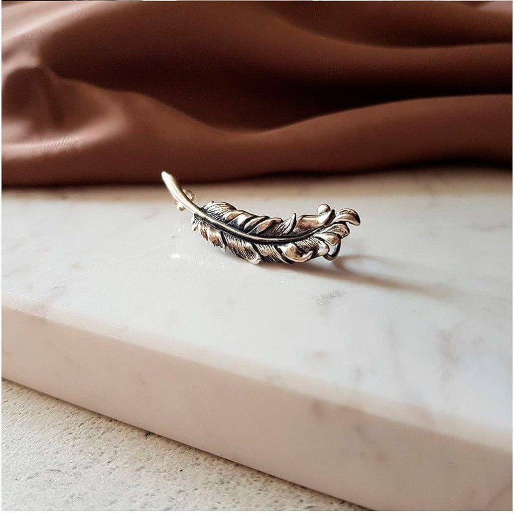 Sterling Silver Feather Ear Cuff
