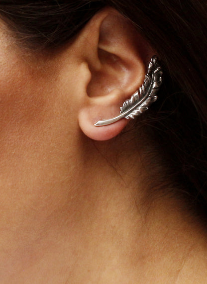 Sterling Silver Feather Ear Cuff