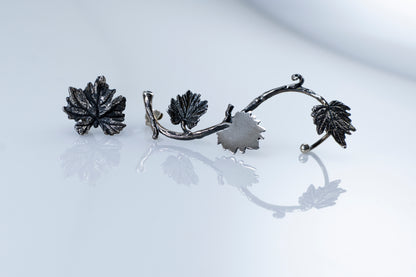 Sterling Silver Vine Leaf Ear Cuff