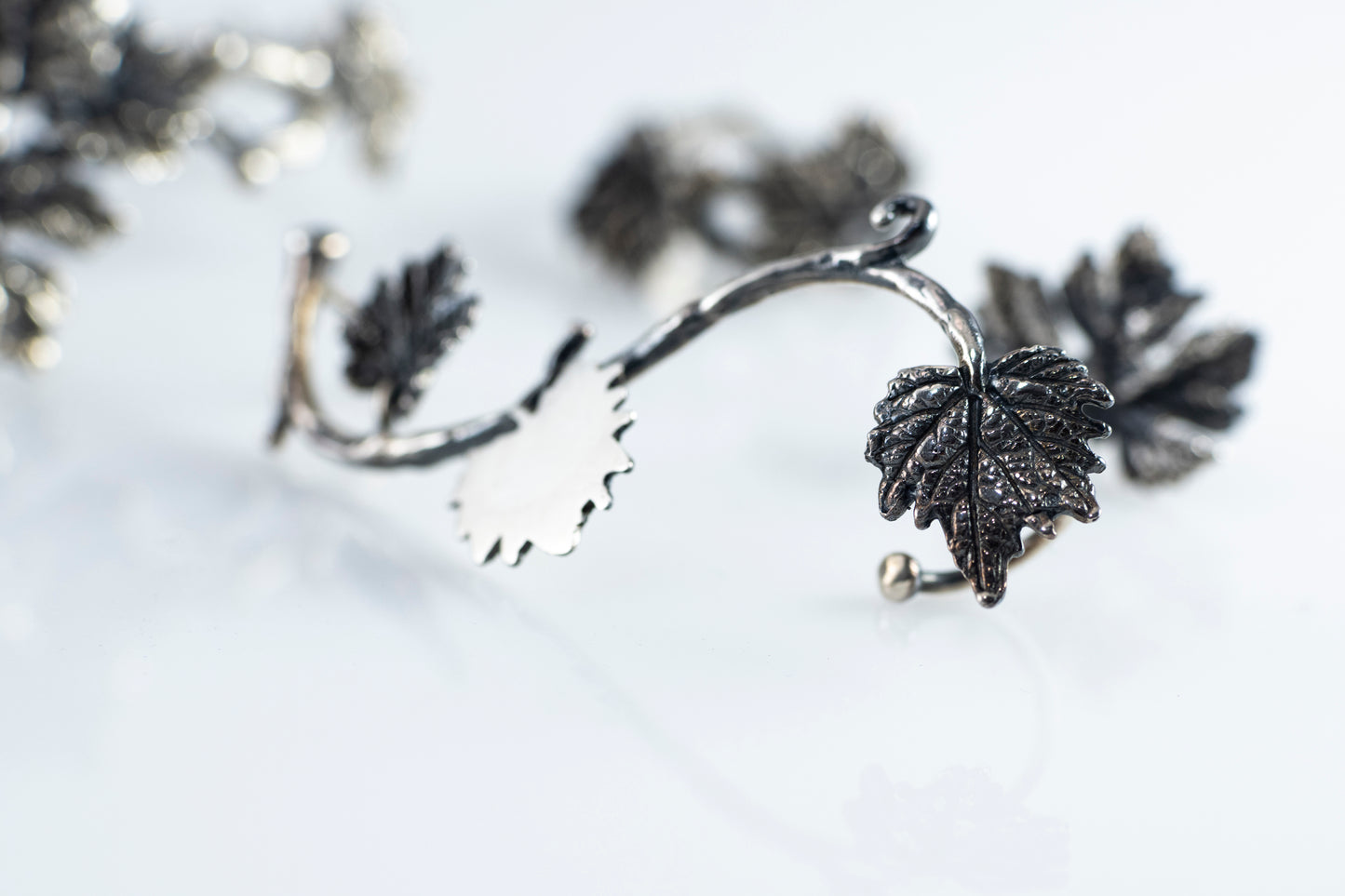Sterling Silver Vine Leaf Ear Cuff