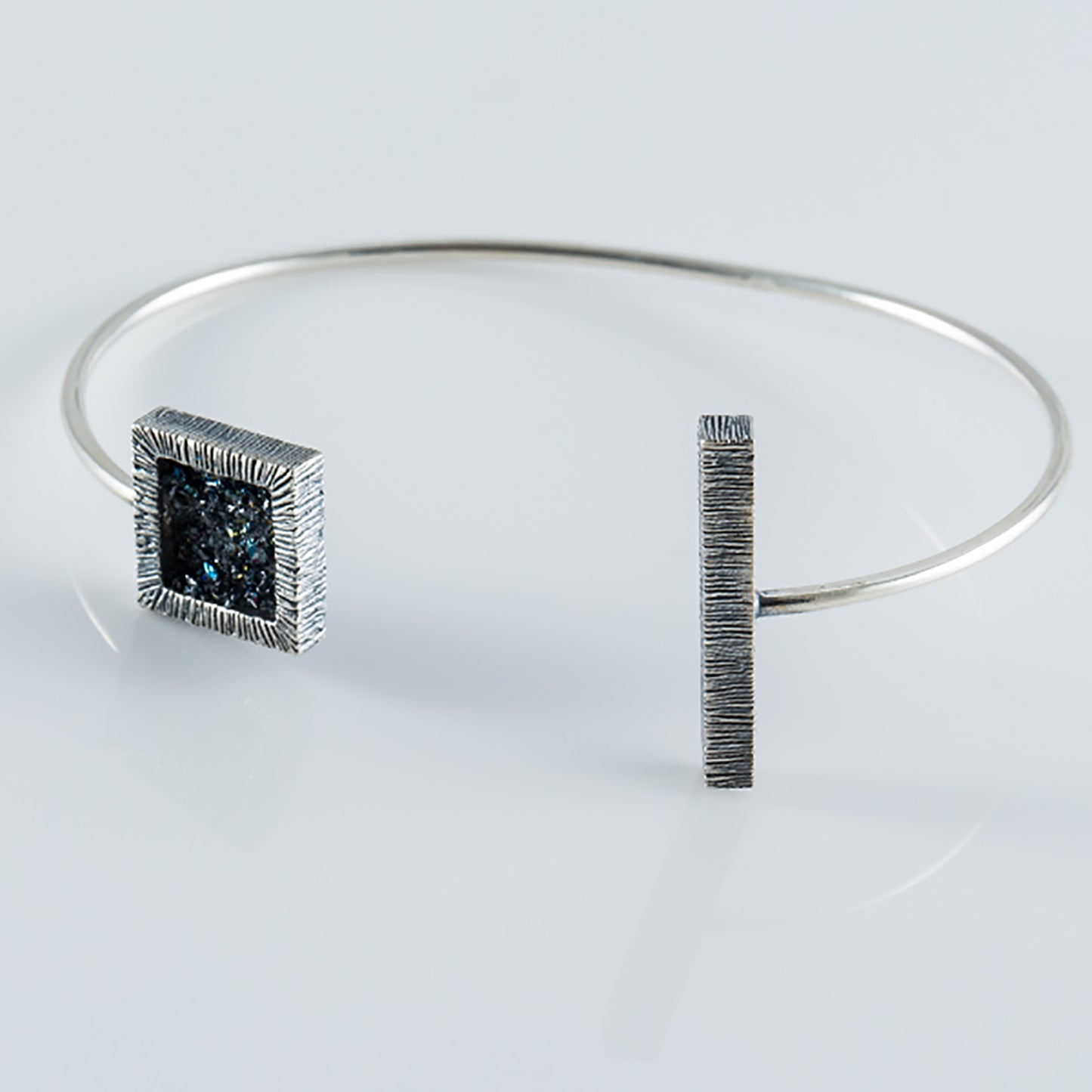 Druzy Carborundum Cuff Bracelet