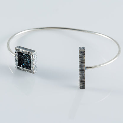 Druzy Carborundum Cuff Bracelet