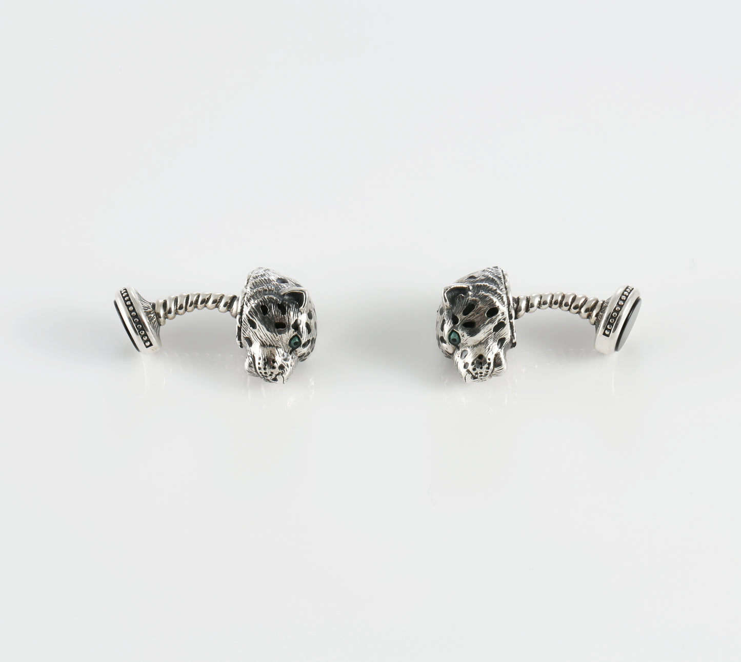 Sterling Silver Leopard Cufflinks