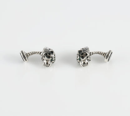 Sterling Silver Leopard Cufflinks