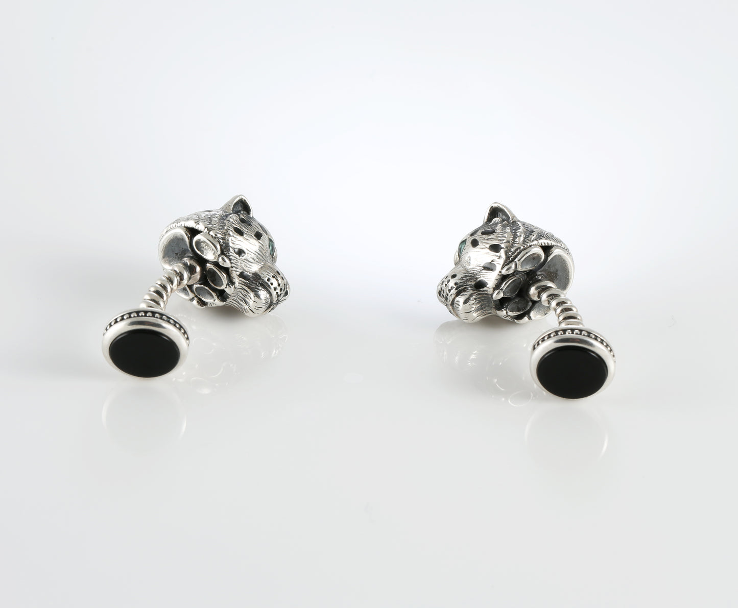Sterling Silver Leopard Cufflinks
