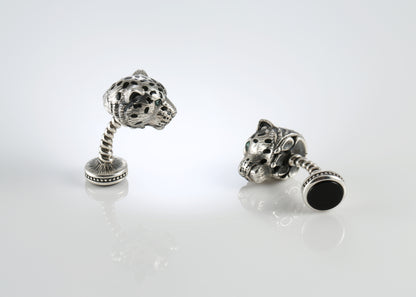 Sterling Silver Leopard Cufflinks