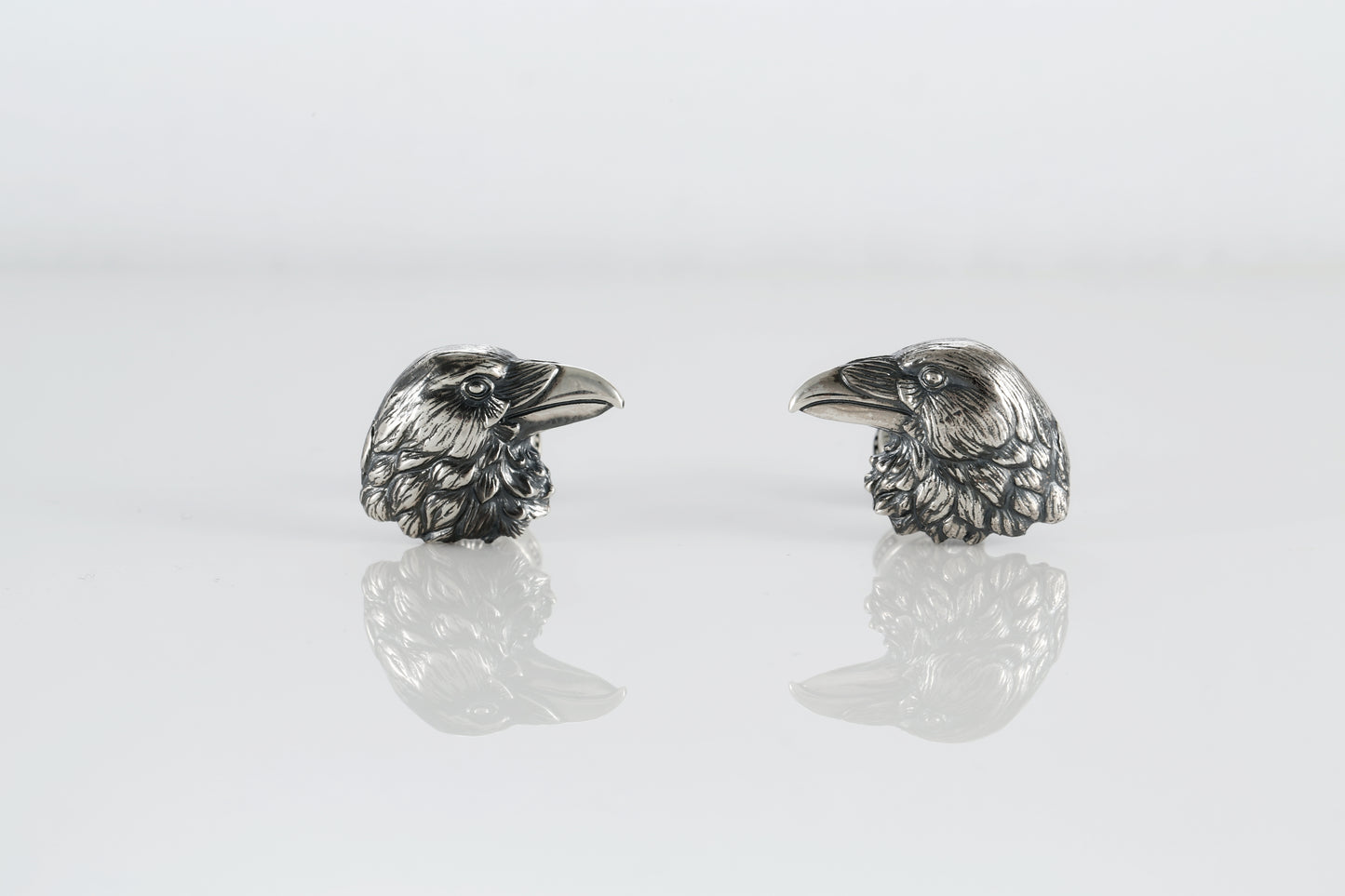 Oxidized Sterling Silver Raven Cufflinks
