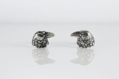 Oxidized Sterling Silver Raven Cufflinks