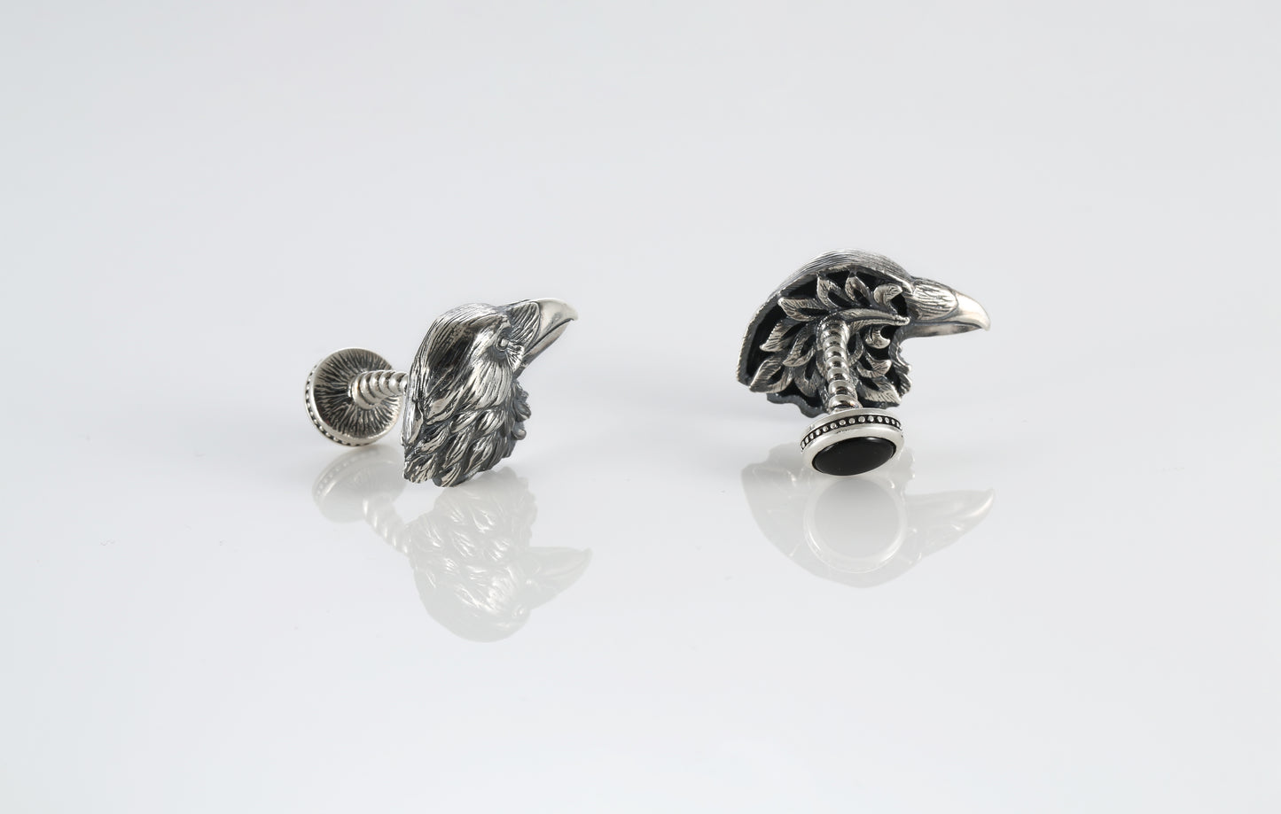 Oxidized Sterling Silver Raven Cufflinks