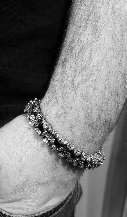 Heavy Sterling Silver Cross Bracelet