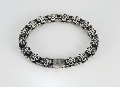 Sterling Silver Gothic Cross Bracelet