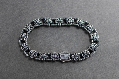 Sterling Silver Gothic Cross Bracelet