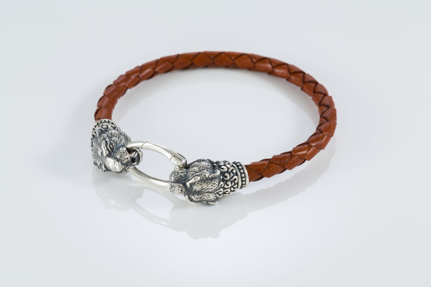 Men's Sterling Silver Panther Head Bracelet