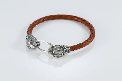 Men's Sterling Silver Panther Head Bracelet