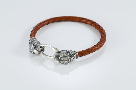 Men's Sterling Silver Panther Head Bracelet