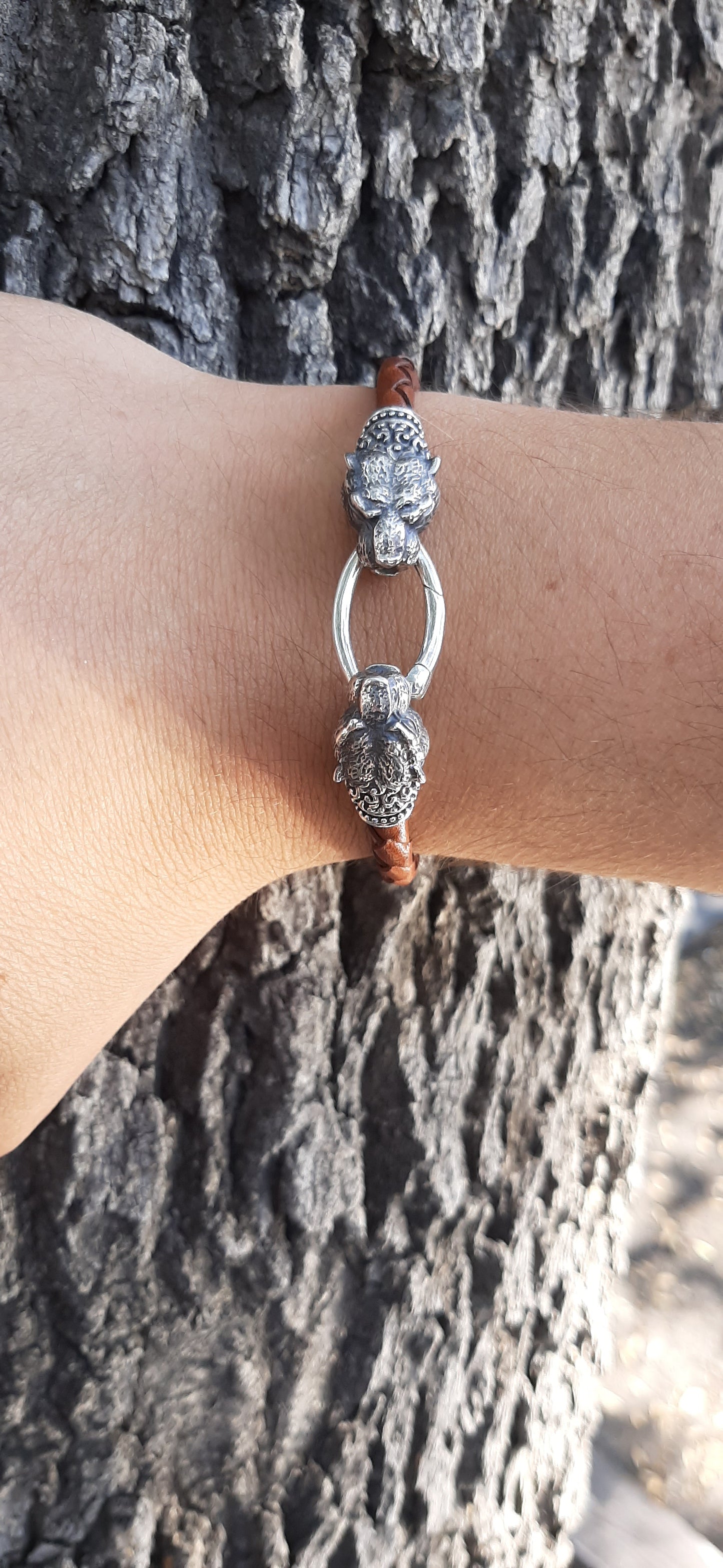 Men's Sterling Silver Panther Head Bracelet