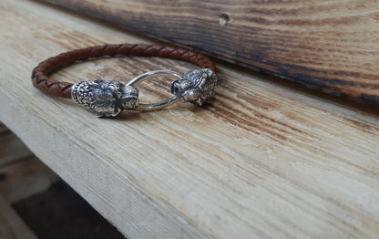 Men's Sterling Silver Panther Head Bracelet